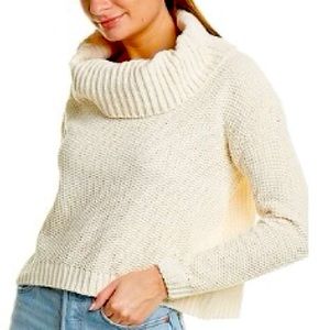 Cream Chenille Adyson Parker high-low turtleneck